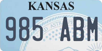 KS license plate 985ABM