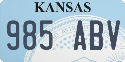 KS license plate 985ABV