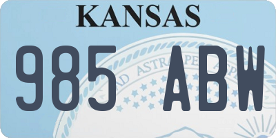 KS license plate 985ABW