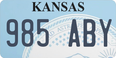 KS license plate 985ABY