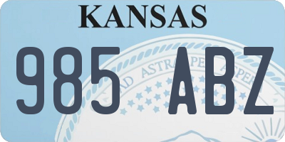 KS license plate 985ABZ