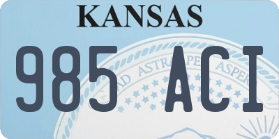 KS license plate 985ACI