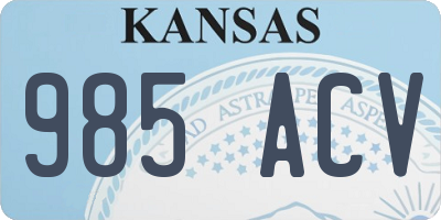 KS license plate 985ACV