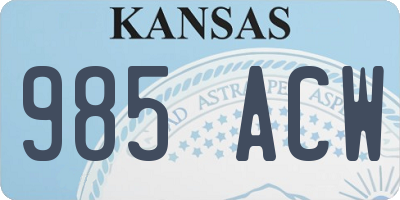 KS license plate 985ACW