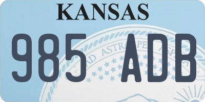 KS license plate 985ADB
