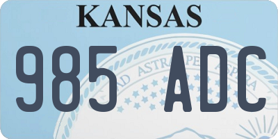 KS license plate 985ADC