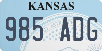 KS license plate 985ADG