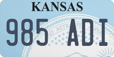 KS license plate 985ADI