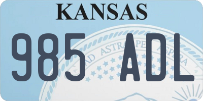 KS license plate 985ADL
