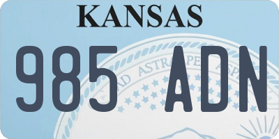 KS license plate 985ADN