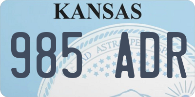 KS license plate 985ADR
