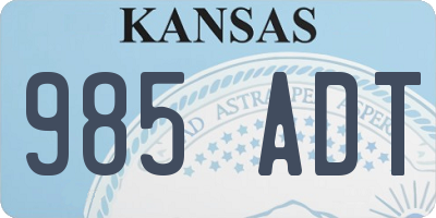 KS license plate 985ADT