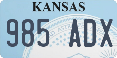 KS license plate 985ADX