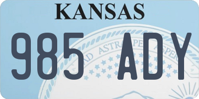 KS license plate 985ADY