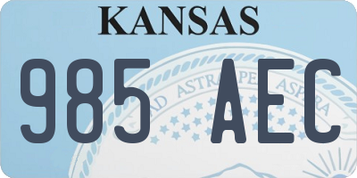 KS license plate 985AEC