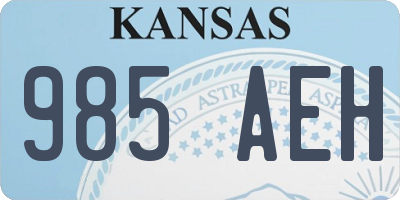 KS license plate 985AEH