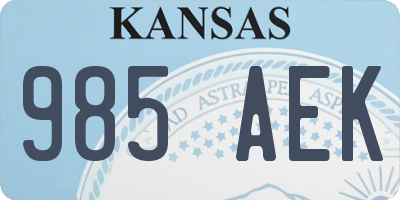 KS license plate 985AEK