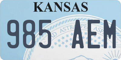KS license plate 985AEM