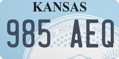 KS license plate 985AEQ