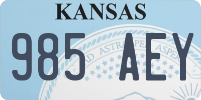 KS license plate 985AEY