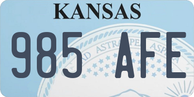 KS license plate 985AFE