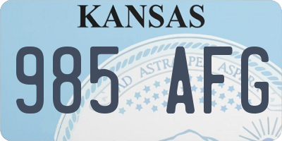 KS license plate 985AFG