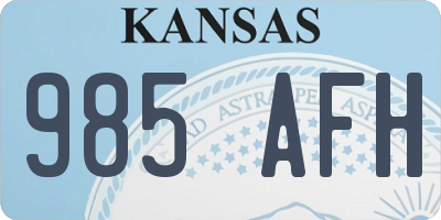 KS license plate 985AFH