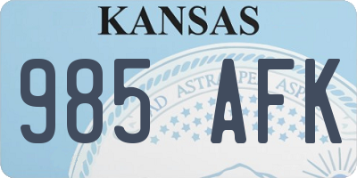 KS license plate 985AFK