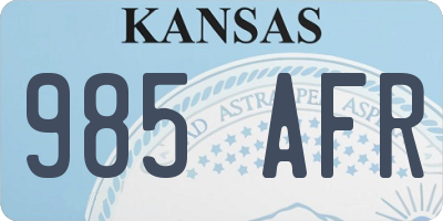 KS license plate 985AFR