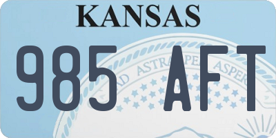 KS license plate 985AFT