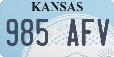 KS license plate 985AFV