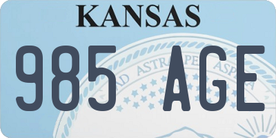 KS license plate 985AGE