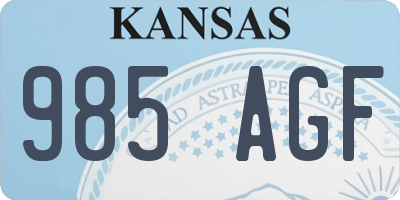 KS license plate 985AGF