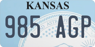 KS license plate 985AGP