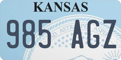 KS license plate 985AGZ