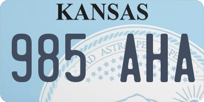KS license plate 985AHA