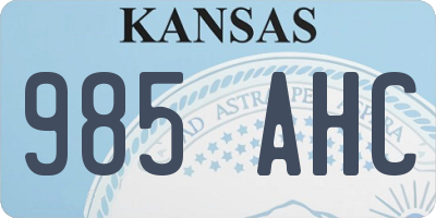 KS license plate 985AHC