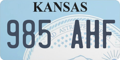 KS license plate 985AHF