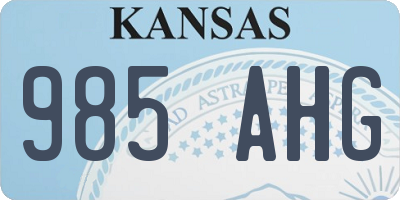 KS license plate 985AHG