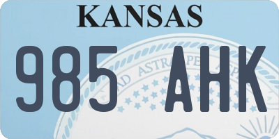 KS license plate 985AHK