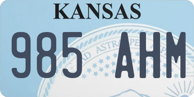 KS license plate 985AHM