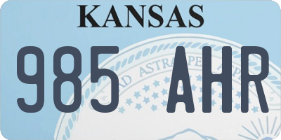 KS license plate 985AHR