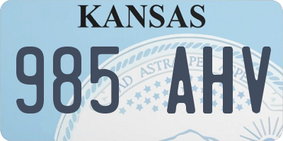 KS license plate 985AHV