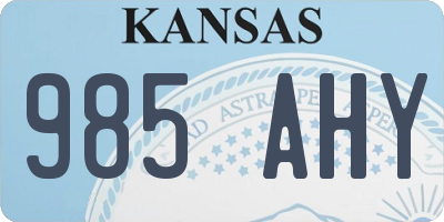 KS license plate 985AHY