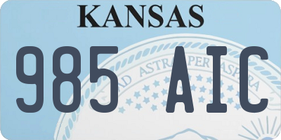 KS license plate 985AIC