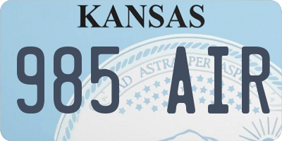 KS license plate 985AIR