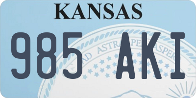 KS license plate 985AKI