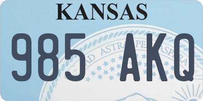 KS license plate 985AKQ