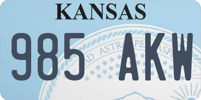 KS license plate 985AKW