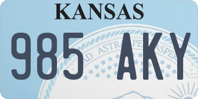 KS license plate 985AKY